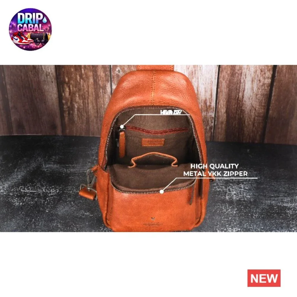 Genuine Italian Leather Shoulder Bag with Adjustable Strap